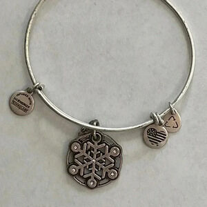Alex and ani snowflake bangle in silver